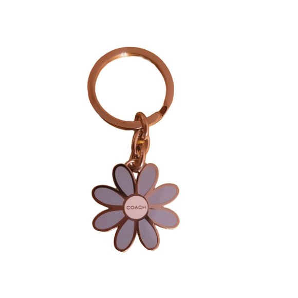 Coach Accessories - COACH - Light Blue Daisy - White Center Keychain (Brand New). Gift box included